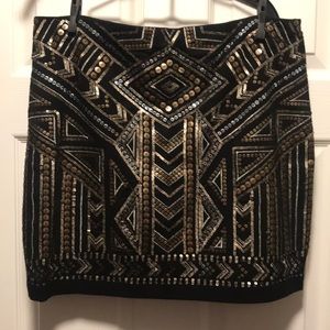 🖤 Express black & gold sequin mini skirt 🖤